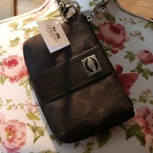 New Coach black wristlet